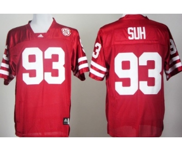 Nebraska Cornhuskers #93 Ndamukong Suh Red Jersey