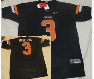 Oklahoma State Cowboys #3 Isaac Maselera Black Jersey