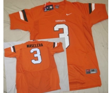 Oklahoma State Cowboys #3 Isaac Maselera Orange Jersey