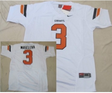 Oklahoma State Cowboys #3 Isaac Maselera White Jersey