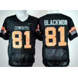 Oklahoma State Cowboys #81 Justin Blackmon Black Pro Combat Jersey