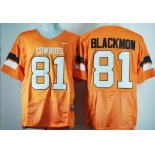 Oklahoma State Cowboys #81 Justin Blackmon Orange Pro Combat Jersey