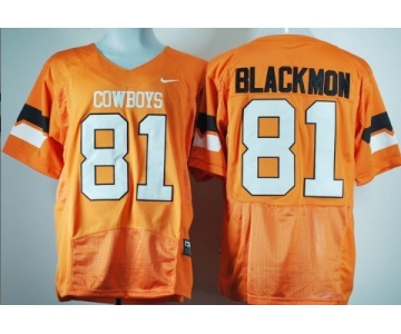 Oklahoma State Cowboys #81 Justin Blackmon Orange Pro Combat Jersey