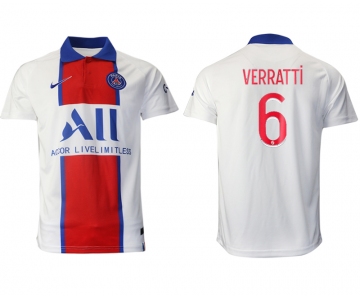 Men 2020-2021 club Paris St German away aaa version 6 white Soccer Jerseys