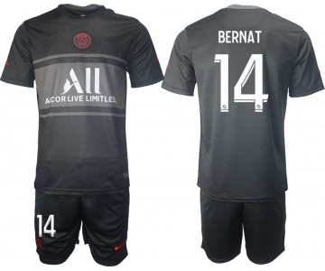 Men 2021-2022 Club Paris St German Second away black 14 Soccer Jersey