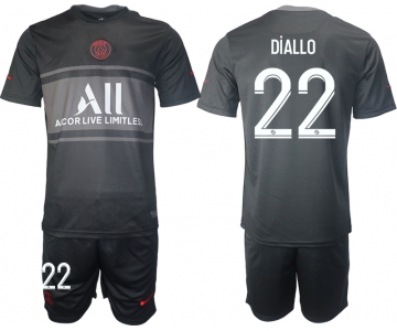 Men 2021-2022 Club Paris St German Second away black 22 Soccer Jersey