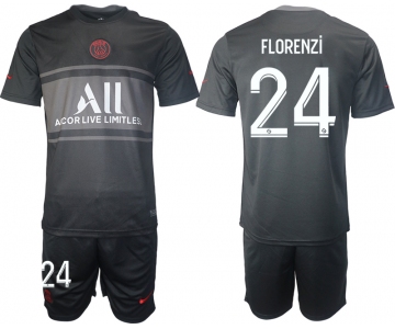 Men 2021-2022 Club Paris St German Second away black 24 Soccer Jersey