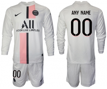 Men 2021-2022 Club Paris St German away white Long Sleeve customized Soccer Jersey