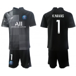 Men 2021-2022 Club Paris St German black goalkeeper 1 Soccer Jersey