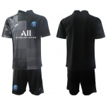 Men 2021-2022 Club Paris St German black goalkeeper blank Soccer Jersey