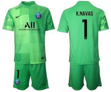 Men 2021-2022 Club Paris St German green goalkeeper 1 Soccer Jersey