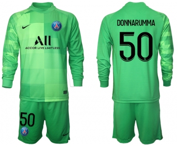 Men 2021-2022 Club Paris St German green goalkeeper Long Sleeve 50 Soccer Jersey