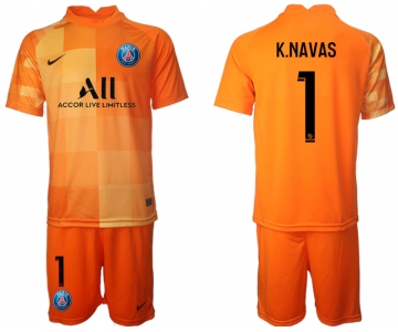 Men 2021-2022 Club Paris St German orange red goalkeeper 1 Soccer Jersey