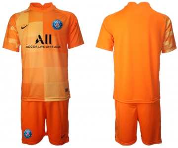 Men 2021-2022 Club Paris St German orange red goalkeeper blank Soccer Jersey