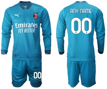 2021 Men AC milan away long sleeve custom soccer jerseys