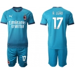 Men 2020-2021 club AC milan away 17 blue Soccer Jerseys