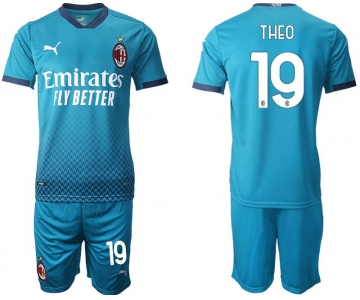 Men 2020-2021 club AC milan away 19 blue Soccer Jerseys