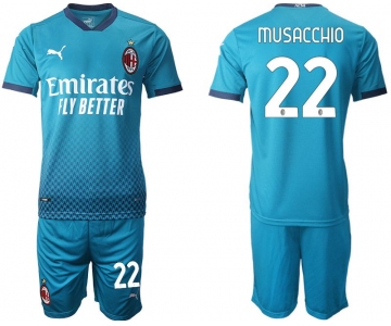 Men 2020-2021 club AC milan away 22 blue Soccer Jerseys1