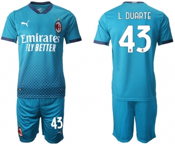 Men 2020-2021 club AC milan away 43 blue Soccer Jerseys