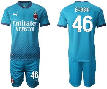 Men 2020-2021 club AC milan away 46 blue Soccer Jerseys