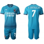 Men 2020-2021 club AC milan away 7 blue Soccer Jerseys