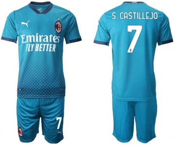 Men 2020-2021 club AC milan away 7 blue Soccer Jerseys