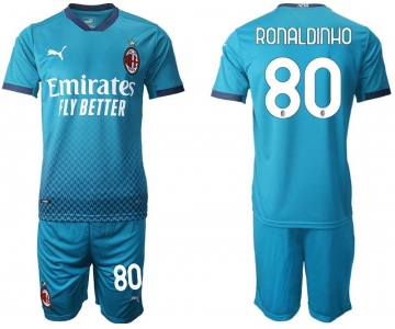 Men 2020-2021 club AC milan away 80 blue Soccer Jerseys