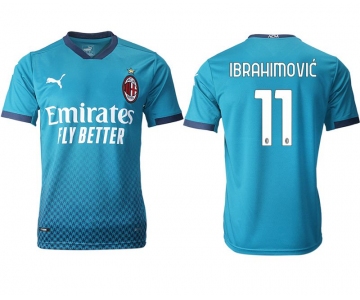 Men 2020-2021 club AC milan away aaa version 11 blue Soccer Jerseys