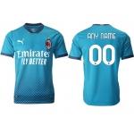 Men 2020-2021 club AC milan away aaa version customized blue Soccer Jerseys