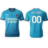 Men 2020-2021 club AC milan away aaa version customized blue Soccer Jerseys