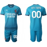 Men 2020-2021 club AC milan away customized blue Soccer Jerseys