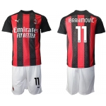 Men 2020-2021 club AC milan home 11 red Soccer Jerseys