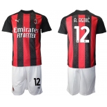 Men 2020-2021 club AC milan home 12 red Soccer Jerseys