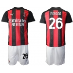 Men 2020-2021 club AC milan home 26 red Soccer Jerseys