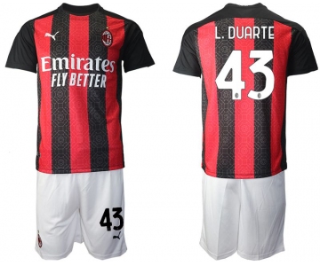 Men 2020-2021 club AC milan home 43 red Soccer Jerseys