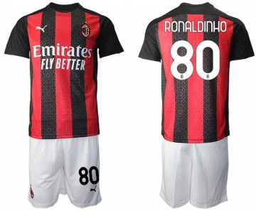 Men 2020-2021 club AC milan home 80 red Soccer Jerseys