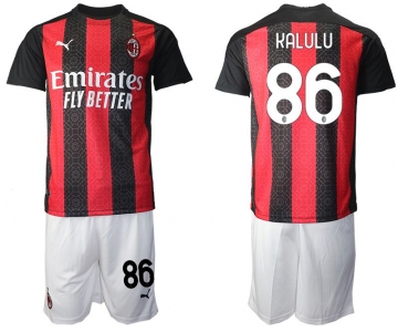 Men 2020-2021 club AC milan home 86 red Soccer Jerseys