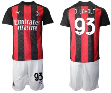 Men 2020-2021 club AC milan home 93 red Soccer Jerseys