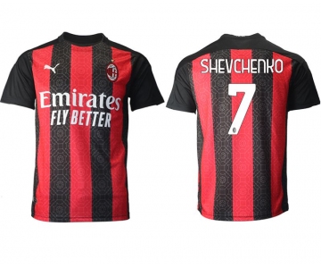 Men 2020-2021 club AC milan home aaa version 7 red Soccer Jerseys