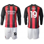 Men 2020-2021 club AC milan home long sleeve 19 red Soccer Jerseys