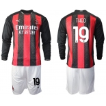 Men 2020-2021 club AC milan home long sleeve 19 red Soccer Jerseys