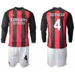 Men 2020-2021 club AC milan home long sleeve 4 red Soccer Jerseys