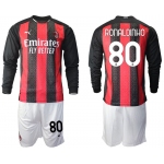 Men 2020-2021 club AC milan home long sleeve 80 red Soccer Jerseys