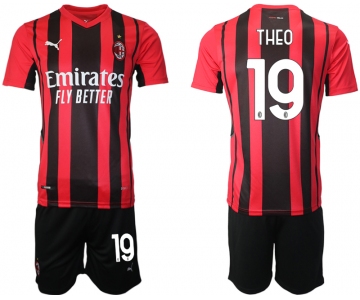 Men 2021-2022 Club AC Milan home red 19 Soccer Jersey