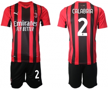 Men 2021-2022 Club AC Milan home red 2 Soccer Jersey