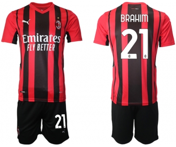 Men 2021-2022 Club AC Milan home red 21 Soccer Jersey