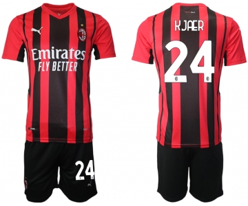 Men 2021-2022 Club AC Milan home red 24 Soccer Jersey