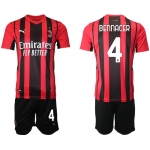 Men 2021-2022 Club AC Milan home red 4 Soccer Jersey