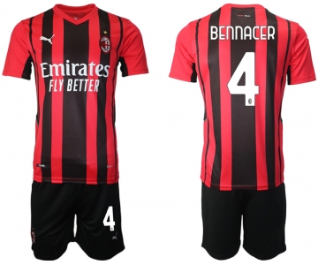 Men 2021-2022 Club AC Milan home red 4 Soccer Jersey