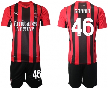 Men 2021-2022 Club AC Milan home red 46 Soccer Jersey